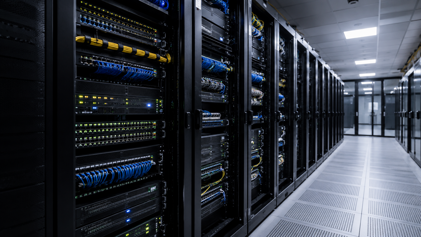 Enterprise network equipment inside a server room